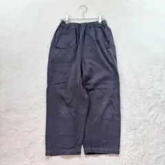 ☆【スタジオクリップ】S 黒 麻混 カジュアルパンツ ストレッチ 春秋 ダボパン
