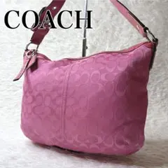 COACH コーチ ワンショルダーバッグ シグネチャー ホーボー ピンク 肩掛け