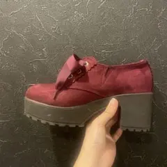 LIZ LISAバーガンディ スエード 厚底シューズ