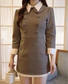 【美品】Ciel フロントボタンドッキングミニワンピース