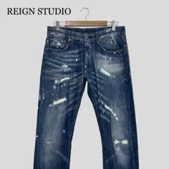 REIGN レイン ダメージ加工 ペイント デニムパンツ イタリア製 30 