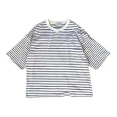 adam et rope ボーダー柄 半袖 Tシャツ ホワイト/ブラック