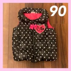 ミニーマウス ドット柄 ベスト 上着 防寒 90