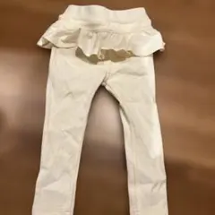 プティマイン　アイボリー フリル付きレギンス 90cm