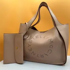 【美品】 ステラマッカートニー トートバッグ エコレザー ベージュ ポーチ付