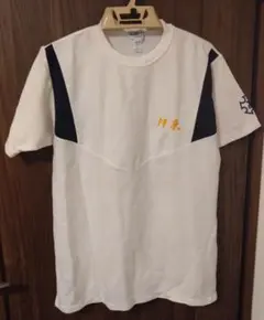 新品未使用体操服 Tシャツ白 紺名前刺繍エンブレム入りサンプル品ゴールドウィンのサムネイル