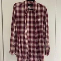 Collective Mサイズ 赤系 チェック柄 長袖シャツ