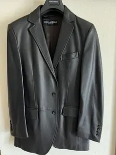 「未使用」DOLCE & GABBANA ブラックレザージャケット