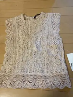 ZARA レース ノースリーブ トップス M