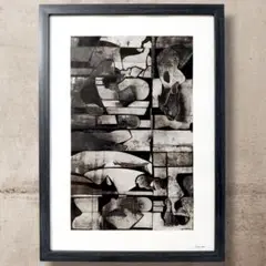 現代アート　原画≒44㎝×32㎝　 手書き　絵画　抽象画　モダン　インテリア