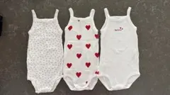 【美品】PETIT BATEAU プチバトー ノースリーブ肌着3枚86 ハート