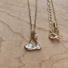 ☆しまむらスヌーピーゴールドカラーネックレス☆美品☆ラインストーン付き☆