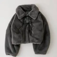 OLIVE des OLIVE リボンファージャケット グレー