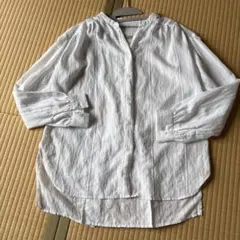 ikka 長袖シャツ ホワイト ストライプ Mサイズのサムネイル