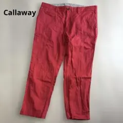 Callawayキャロウェイ☆ゴルフパンツ レッド　3Lサイズ　綿パンのサムネイル