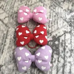 ディズニー　ディズニーリゾート　ミニー　ハート　ヘアゴム　ハート　リボン