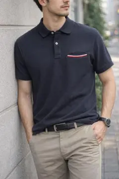 TOMMY HILFIGER ネイビーポロシャツ S