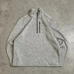 90s Eddie Bauer ハーフジップ 無地 フリース XL アメカジ