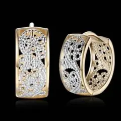 シンプル ハワイアンピアス 18k 大人気 フープ ウェディングイエローゴールド