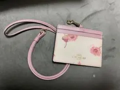 COACH 花柄カードケース ピンク
