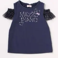 メゾピアノ 星座ロゴ刺しゅうオフショルダー半袖Ｔシャツ 110