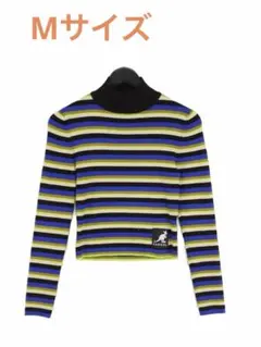 H&M KANGOLコラボ　ボーダー ハイネック リブニット　M size