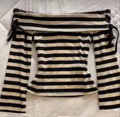 SHEIN ボーダー オフショルダー トップス