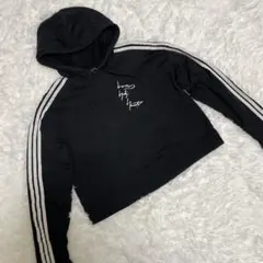 Y-3 adidas ブラック フード付きパーカー