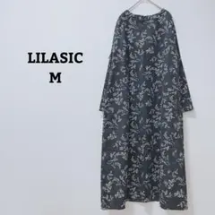 タグ付　リラシク　ワンピース　ロング　総柄　ボタニカル　長袖　ゆったり　M