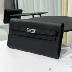 未使用 エルメス ケリーウォレット トゥーゴー タデラクト ブラック B 
