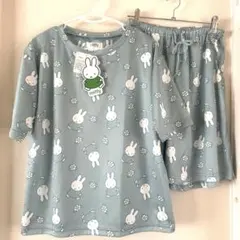 ミッフィー ルームウェア上下セットパジャマ レディースmiffy総柄新品Mサイズ