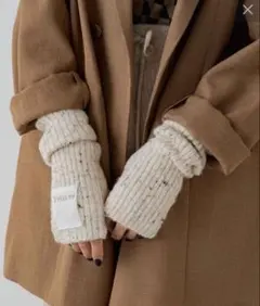 kastane リブ編み アームカバー