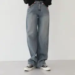 by muni:r ミディアムブルー ワイド デニム パンツMのサムネイル
