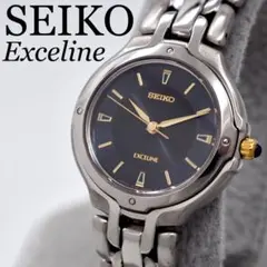 488 稼働 SEIKO Exceline レディース 時計 シルバー ゴールド