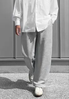 【新品】UNIQLO:C スウェットワイドパンツ　M グレー