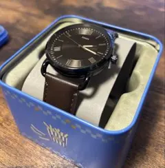 【新品・未使用】FOSSIL メンズ腕時計 ブラウンレザーベルト