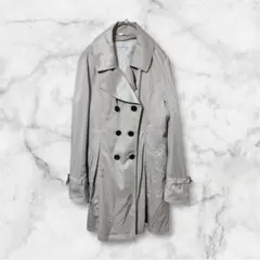 パーソンズ トレンチコート ベージュ 裏地チェック スプリングコート 大きめ