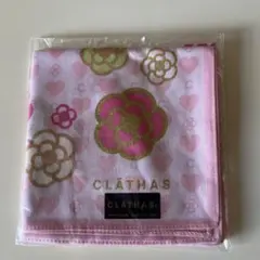 CLATHAS ハンカチ ピンク カメリア ハート柄のサムネイル
