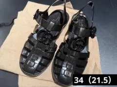 グッチ GUCCICCマーモント ラバーグルカサンダルブラックのサムネイル