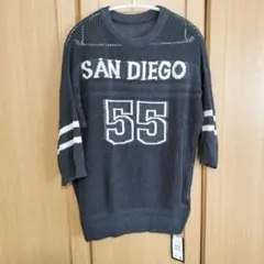 ヤマダヤ　スコットクラブ チャコールグレー 五分袖ニット