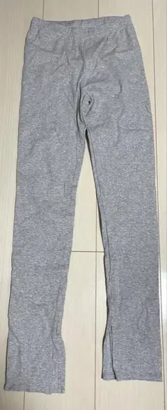 ユニクロ　UNIQLO リブスリットレギンス　レディース　グレー　Mサイズ