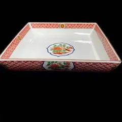 有田焼 醍醐窯 赤絵 大皿 角皿