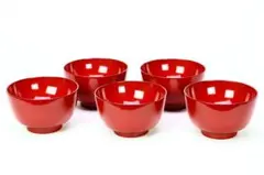 ⭕️人気！　漆塗り　茶碗　赤　漆　朱色　食器　漆工芸　漆器