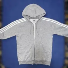 adidas グレー フルジップパーカー M
