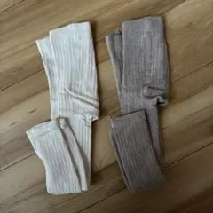 H&Mベビーレギンスセット（ホワイト・ベージュ)