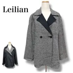Leilian レリアン カシミヤ ウール リバーシブル ジャケットコート 7号