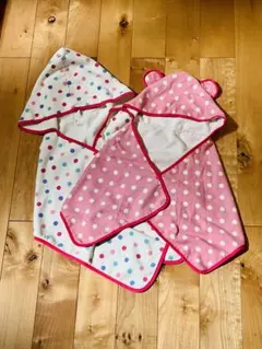 フード付きタオル 　耳付き　親子セット　バスタオル マイクロファイバー