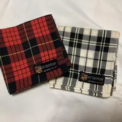 綿100% チェック柄 ハンカチ 赤白 VICTORYRUN