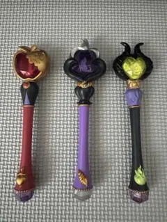 ディズニー　ヴィランズ　カプセルトイ ガチャガチャ　ステッキ　3種