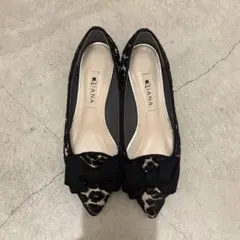 Diana ダイアナレオパード柄 フラットシューズ パンプス 22cm